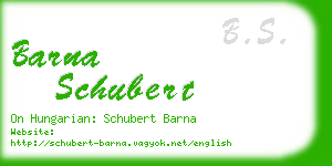 barna schubert business card